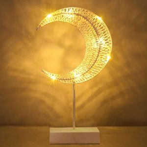 15" -  LED Moon Shaped Lamp - Ramadan Moon Lamp - Bedroom/ Table/ Desk Lamp